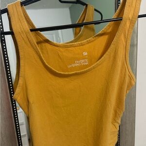 SO Mustard Sleeveless Crop Tank Top